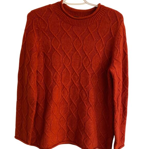 Talbots Sweaters - Talbot Lpetite Dark Orange Sweater Acrylic Blend Long Sleeve Cozy Warm